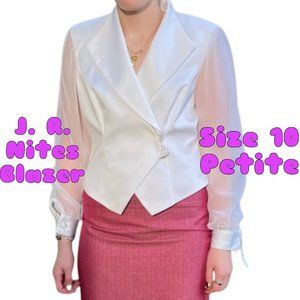 Clothing - J.R. Nites White Sheer Sleeved Blazer Size P10
